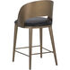 Dezirae 37 inch Antique Brass / Charcoal Black Leather Counter Stool